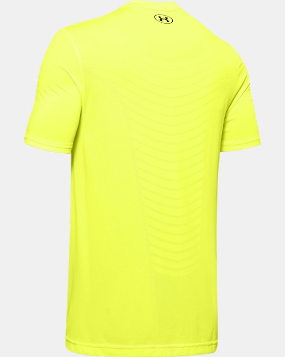 Men's UA Seamless Wave Short Sleeve, Yellow, pdpMainDesktop image number 3
